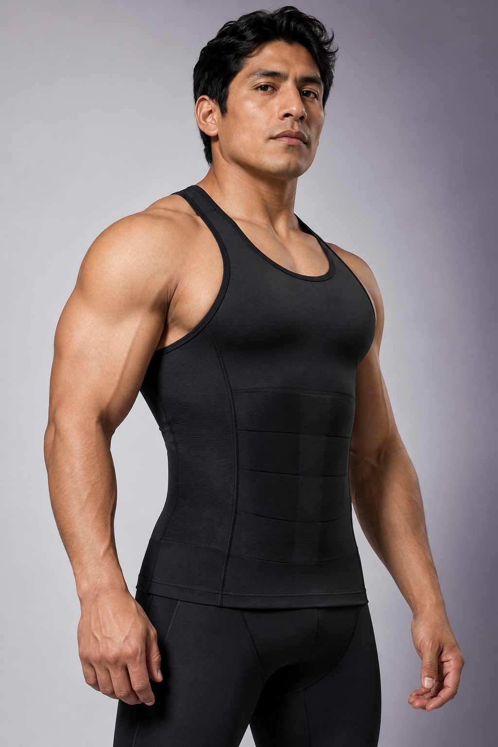 Modelo mostrando una camiseta de soporte para hombre